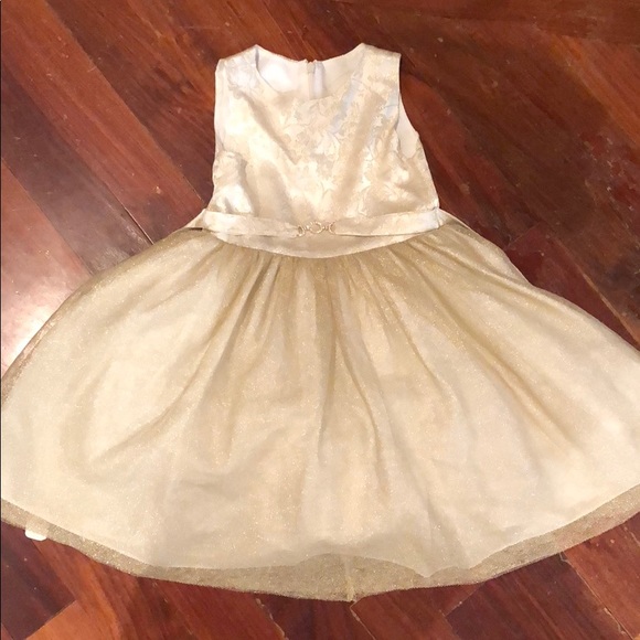sachin and babi light blue dress Girls gold Holiday dress